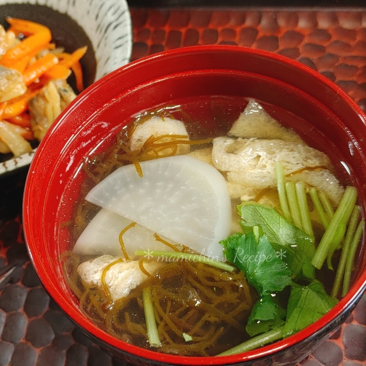 こかぶ*もずくの吸い物